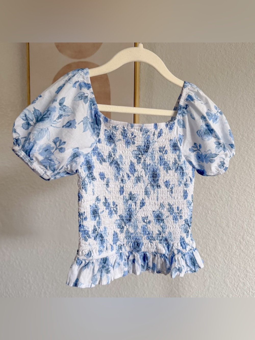 art class Floral Smocked Top